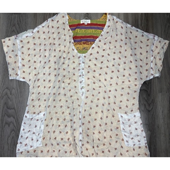 Kantha Bae Eva Romper Colorful Hippie Bohemian Gypsy One Piece Jumpsuit Relaxed - Picture 2 of 10